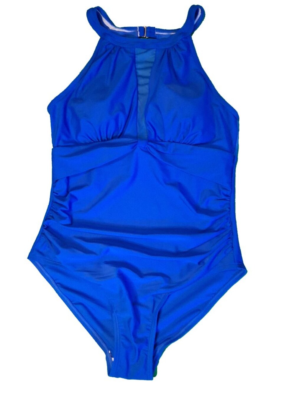 Blue Coloured One-Piece Ruched Swimsuit Size L
